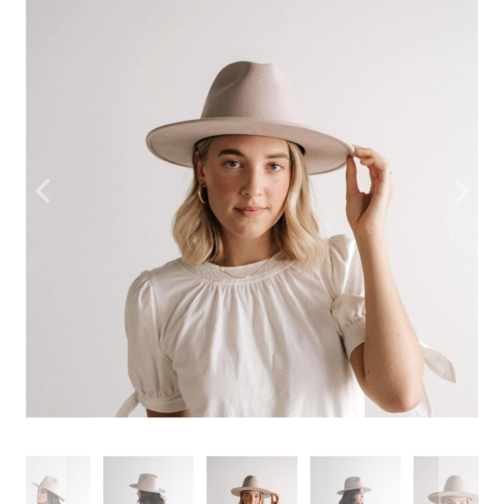 Gigi Pip Wes Fedora in Ivory (59 M/L) with Leather Band in Stone